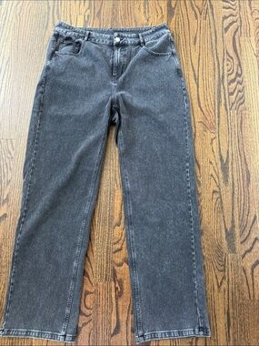 HALARA Flex High Waisted Zipper Pocket Black Straight Leg Jeans size L
